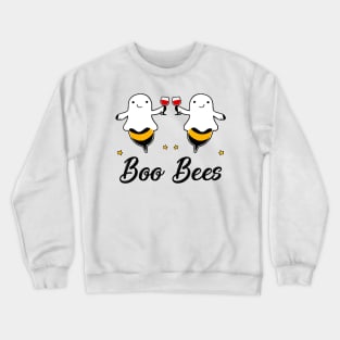 Wine Boo Bees Couples Funny Halloween Costume Crewneck Sweatshirt